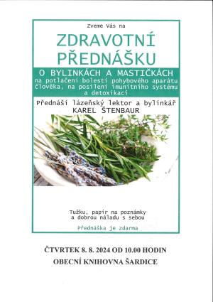 Zdravotní přednáška o bylinkách a mastičkách 1