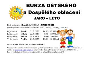 Burza dětského a dospělého oblečení a burza krojů