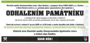 Odhalení památníku u příležitosti 50. výročí tragédie na dole Dukla v Šardicích 1